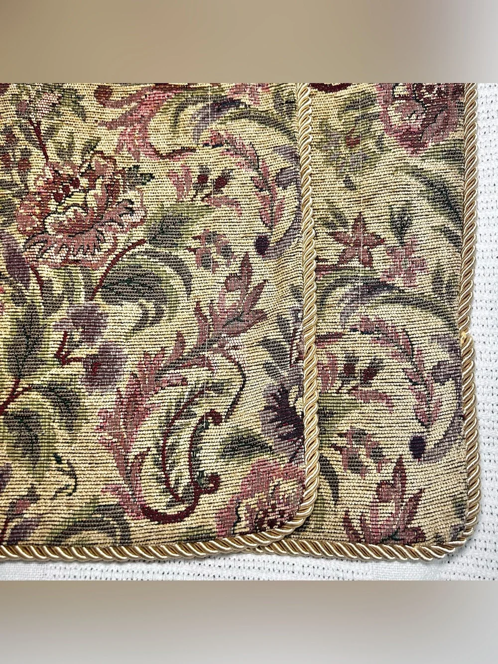 Woven Jacquard Tapestry Two King Pillow Shams 32”X26” Corded Edge Trim